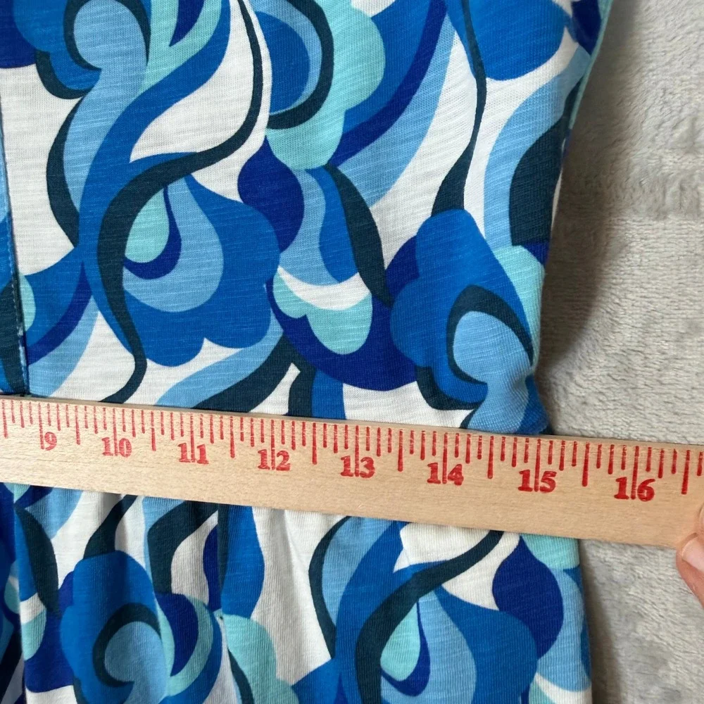 Lot of 2 Boden Naomi Dresses Size 4L Long Green Blue Geometric Abstract Pockets - Picture 13 of 16